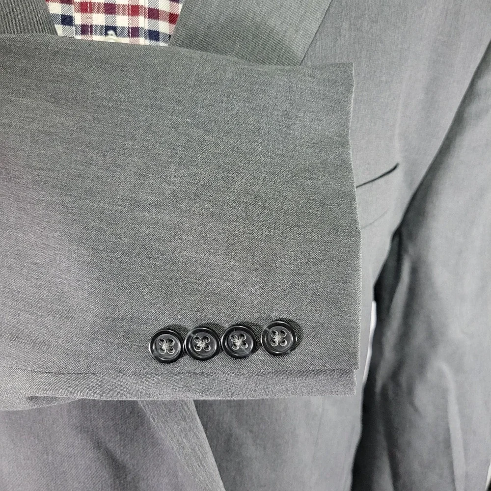 Stafford Men's Travel Suit Separate Sport Coat Two Button Gray‎ Wool Blend 54R
